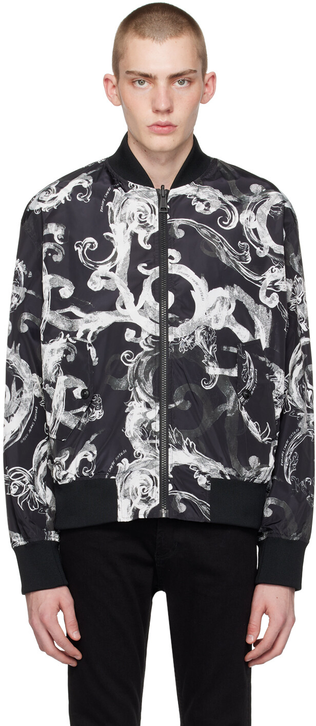 

Черно-белый двусторонний бомбер Watercolor Couture Versace Jeans Couture