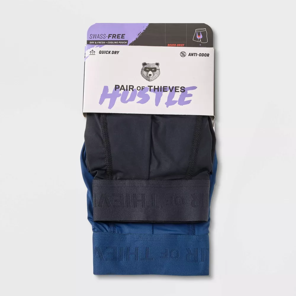 

Пара мужских трусов-боксеров Hustle Outdoor Thieves, 2 шт. Pair of Thieves, цвет Black/Blue