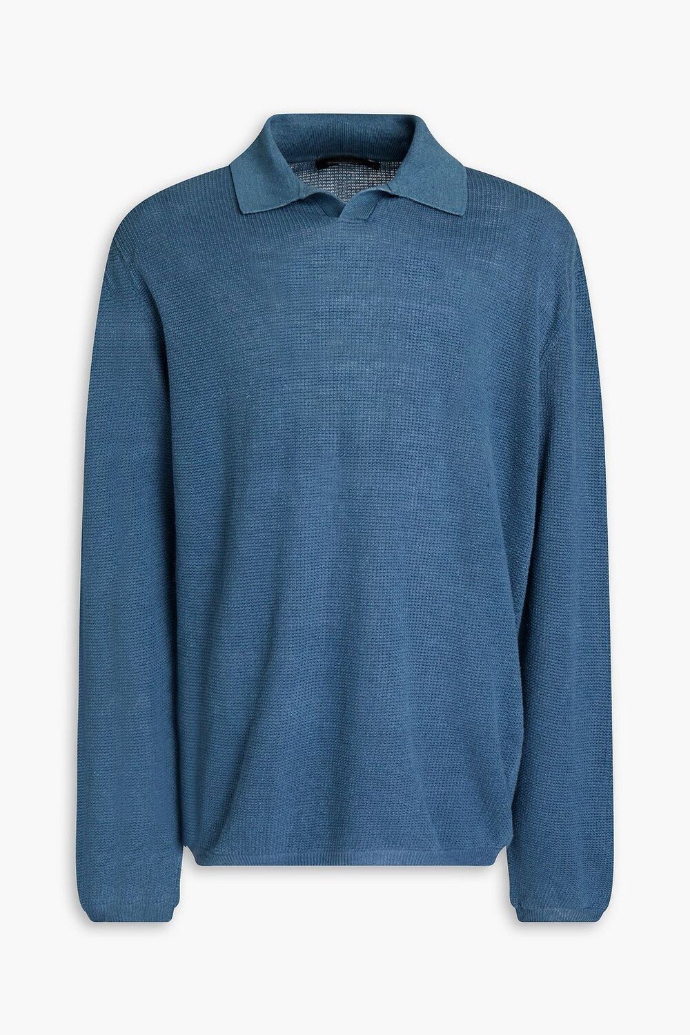 

Льняной свитер-поло ZEGNA, синий