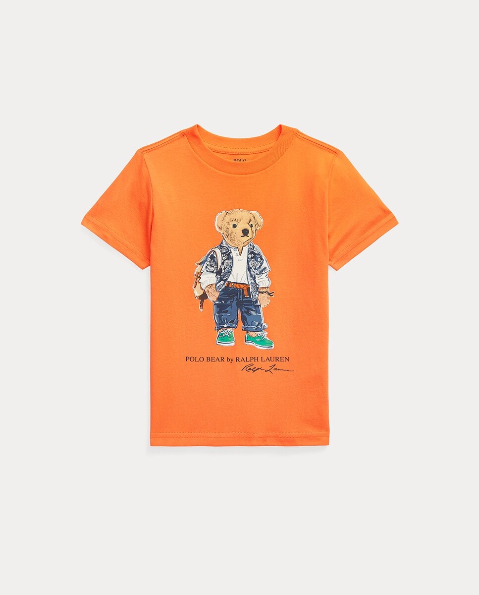 

Оранжевая футболка для мальчика с мишкой-поло Polo Ralph Lauren, оранжевый