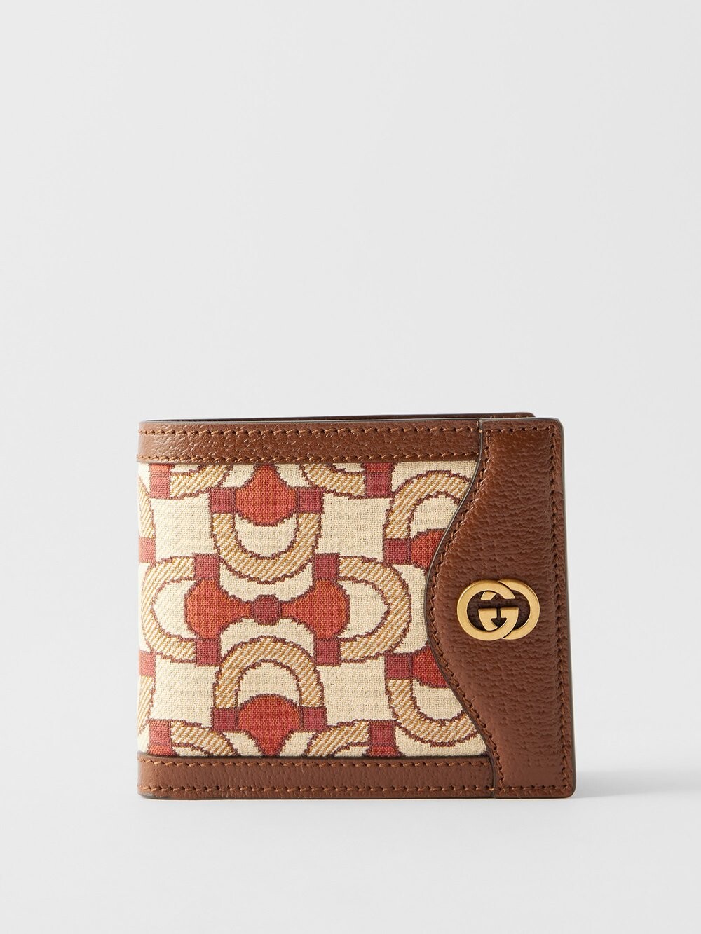 

Складной кошелек horsebit с жаккардовой кожаной отделкой Gucci, коричневый