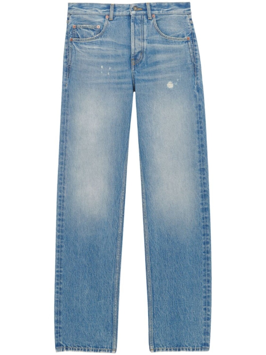 

Saint Laurent прямые джинсы с завышенной талией, синий