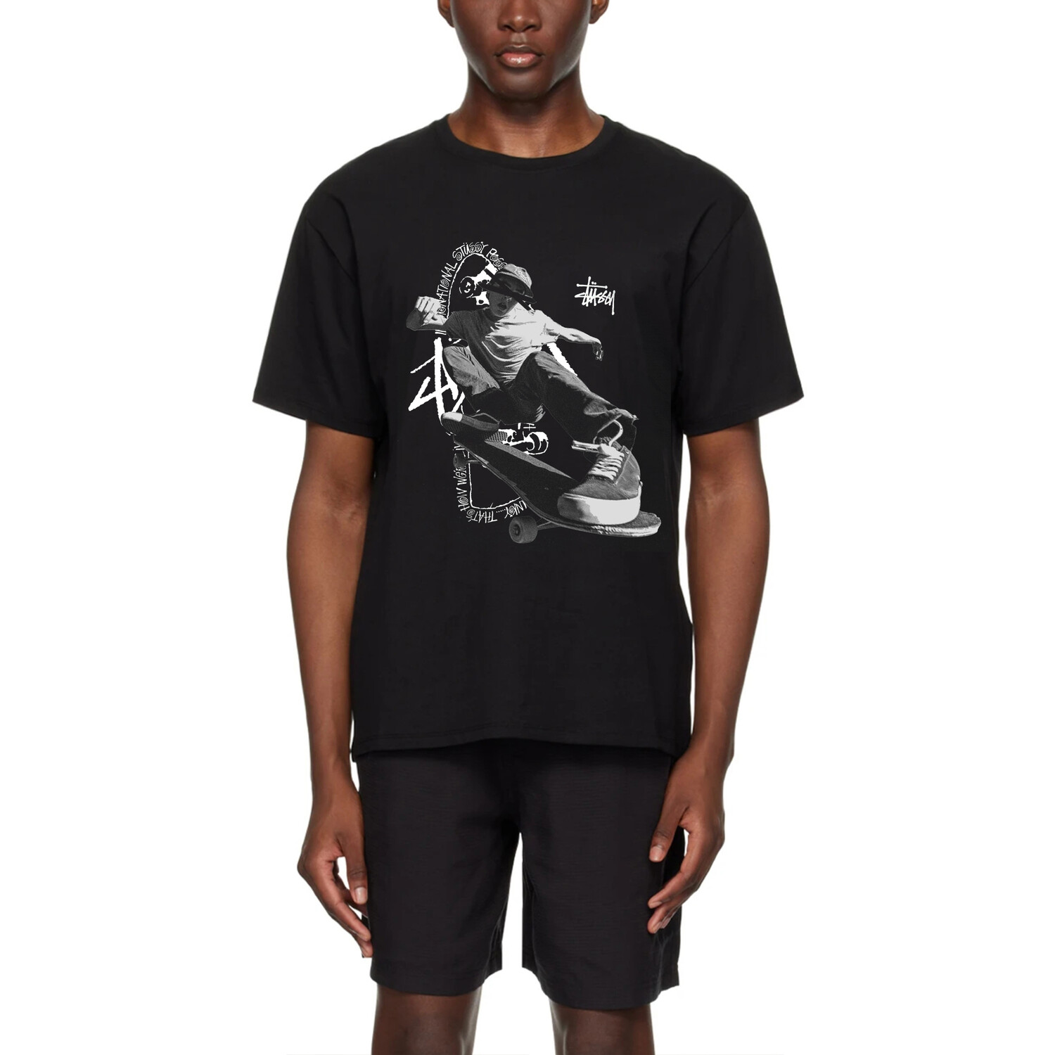 

Футболка унисекс черная Stussy, черный