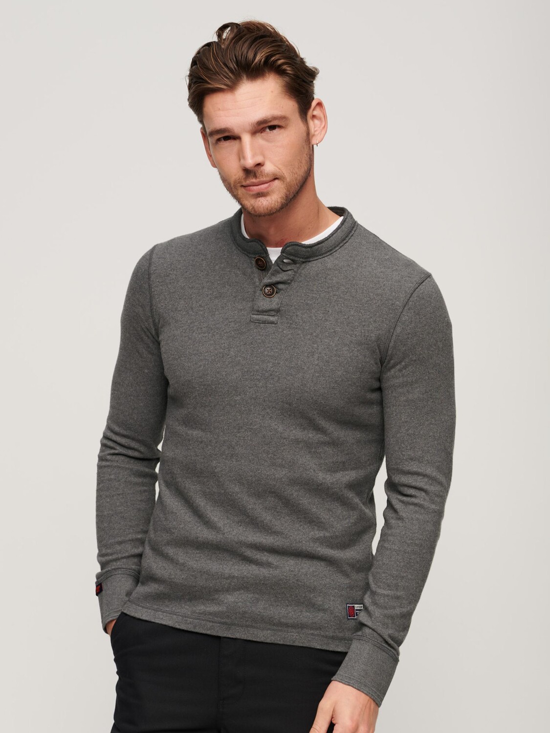 

Винтажный топ Athletic Chariot с круглым вырезом Superdry, уголь мергель
