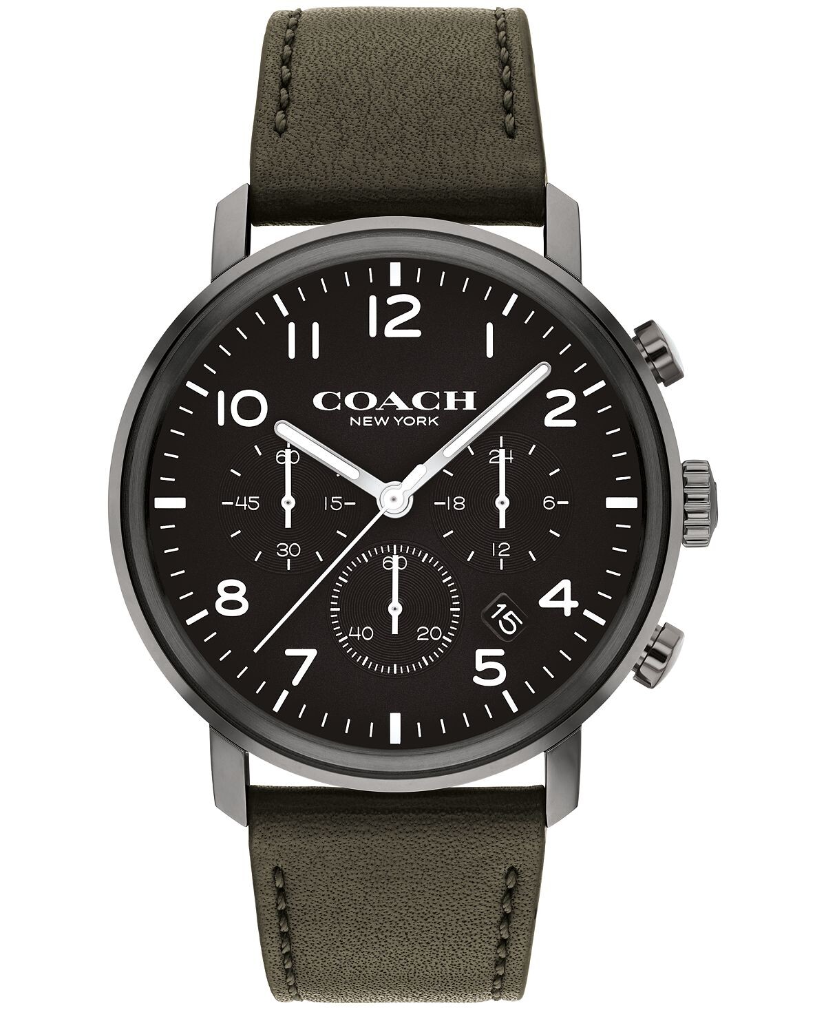 

Мужские часы Harrison Olive с кожаным ремешком 42 мм COACH