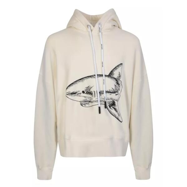 

Футболка cotton hoodie with logo Palm Angels, бежевый