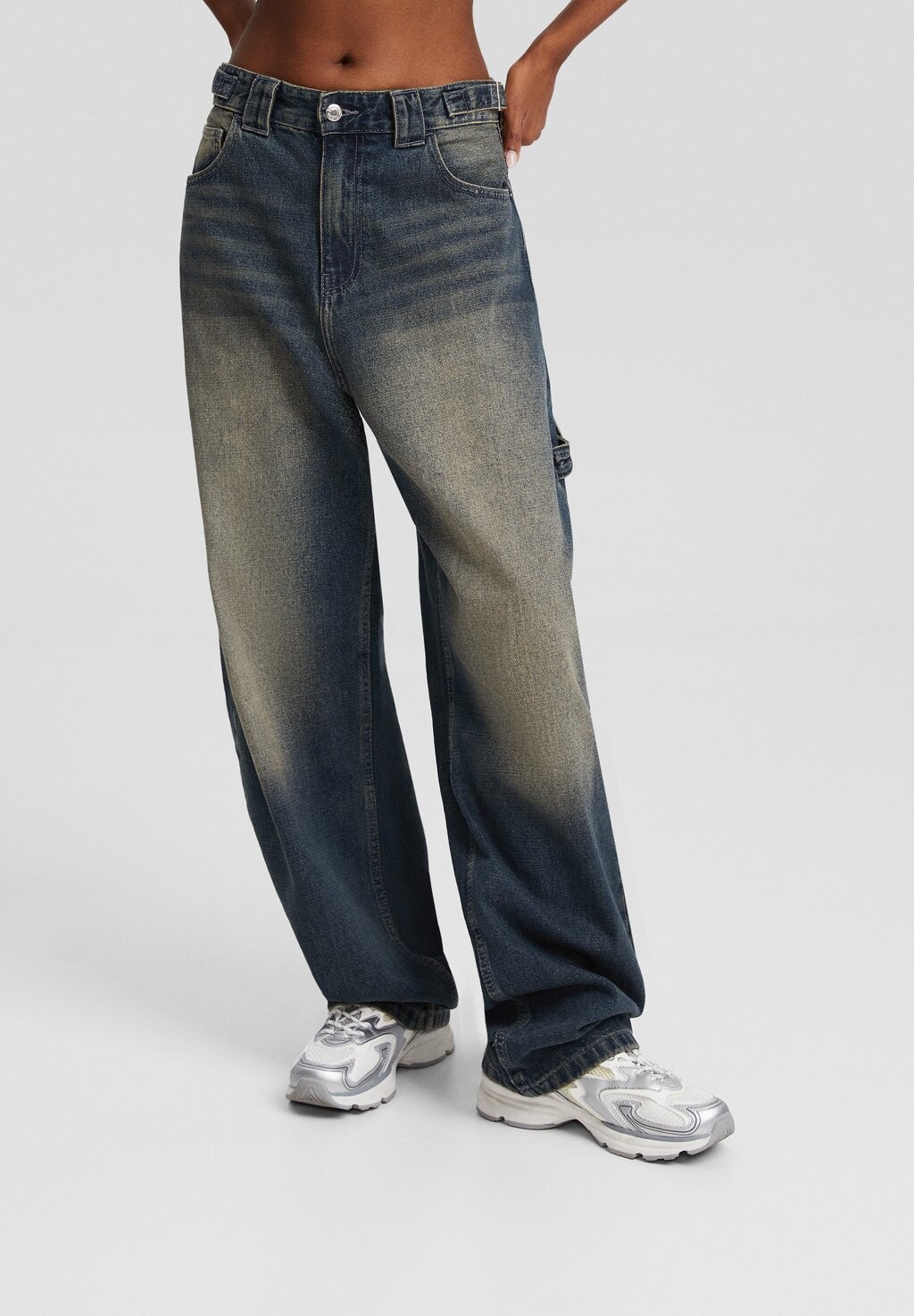 

Джинсы Baggy Balloon-Carpenter Bershka, цвет blue/grey