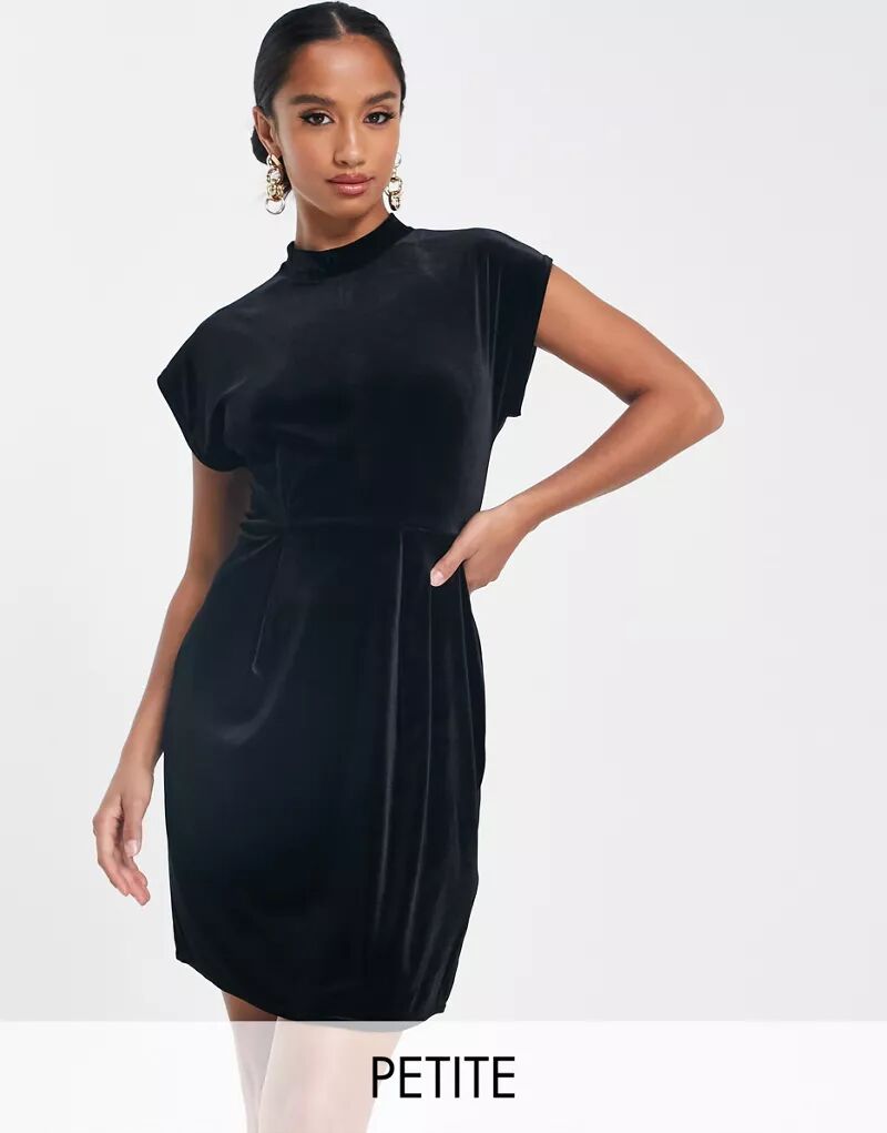 цена Черное бархатное платье мини Closet London