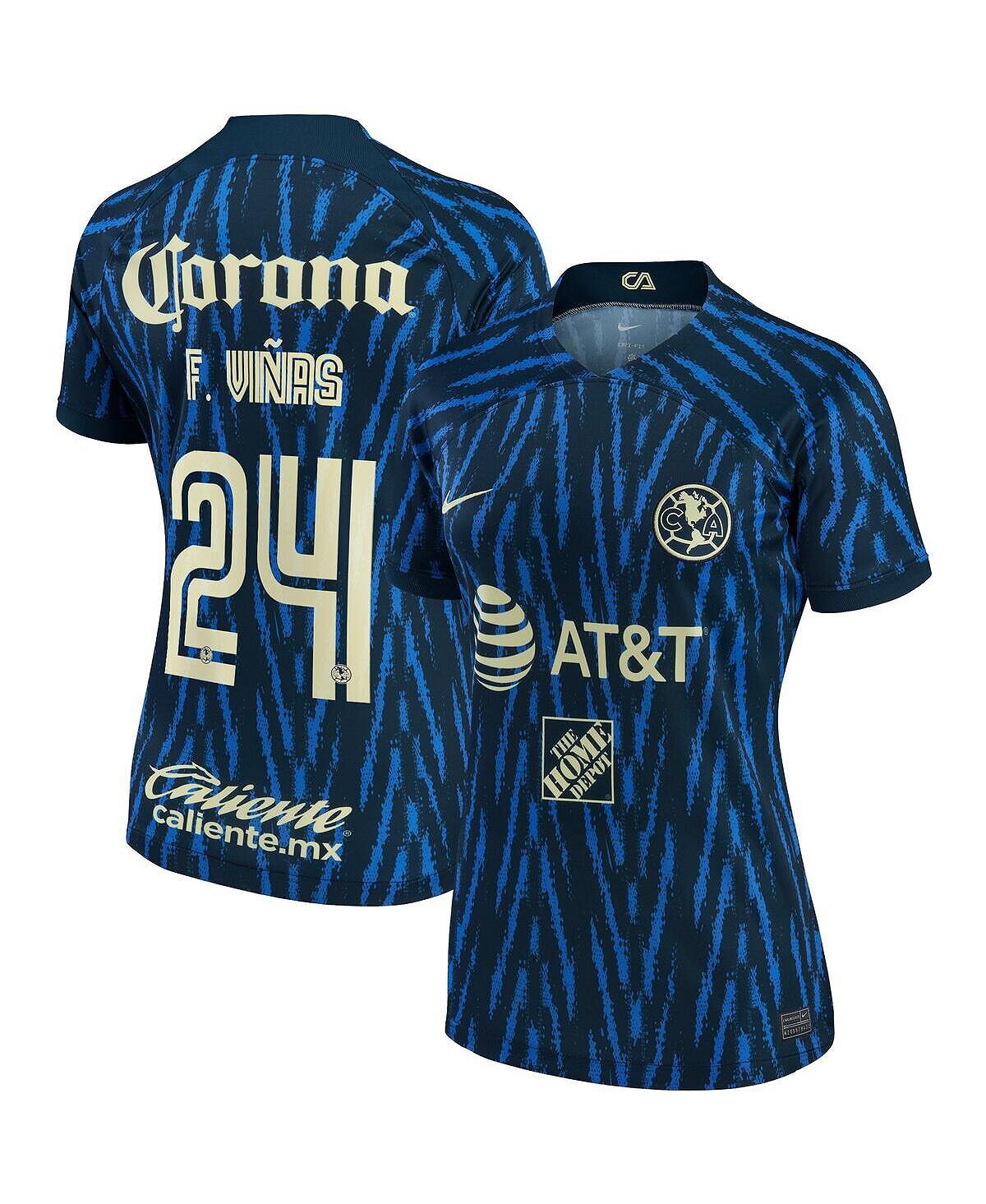 

Женская выездная футболка Federico Vinas Blue Club America 2022/23, реплика игрока Nike, синий