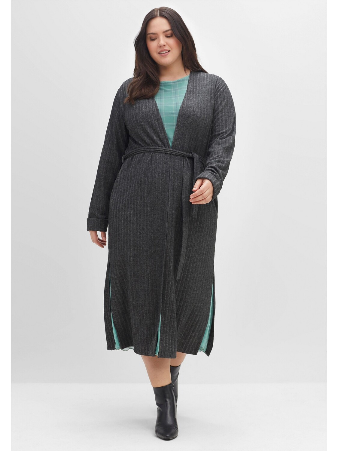 

Кардиган sheego Longstrickjacke, цвет rauchgrau