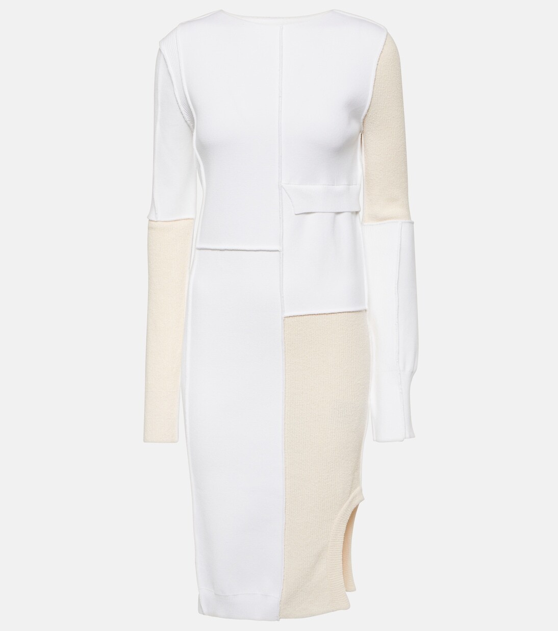 

Платье миди в стиле пэчворк Mm6 Maison Margiela, белый