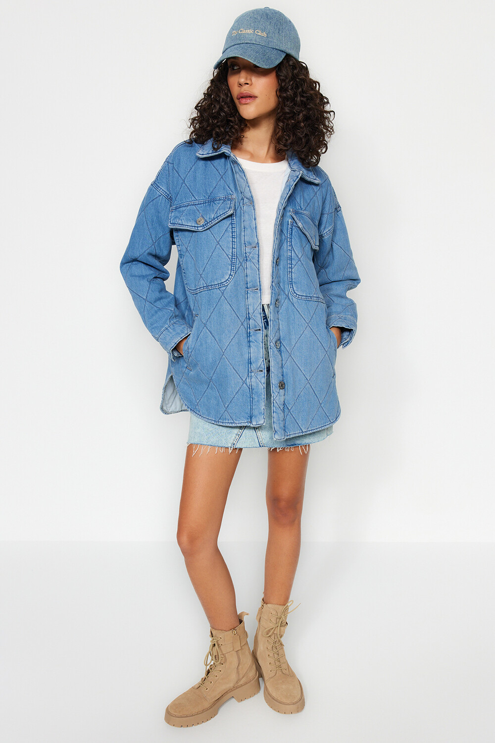 

Куртка - Синий - Oversize Trendyol, синий