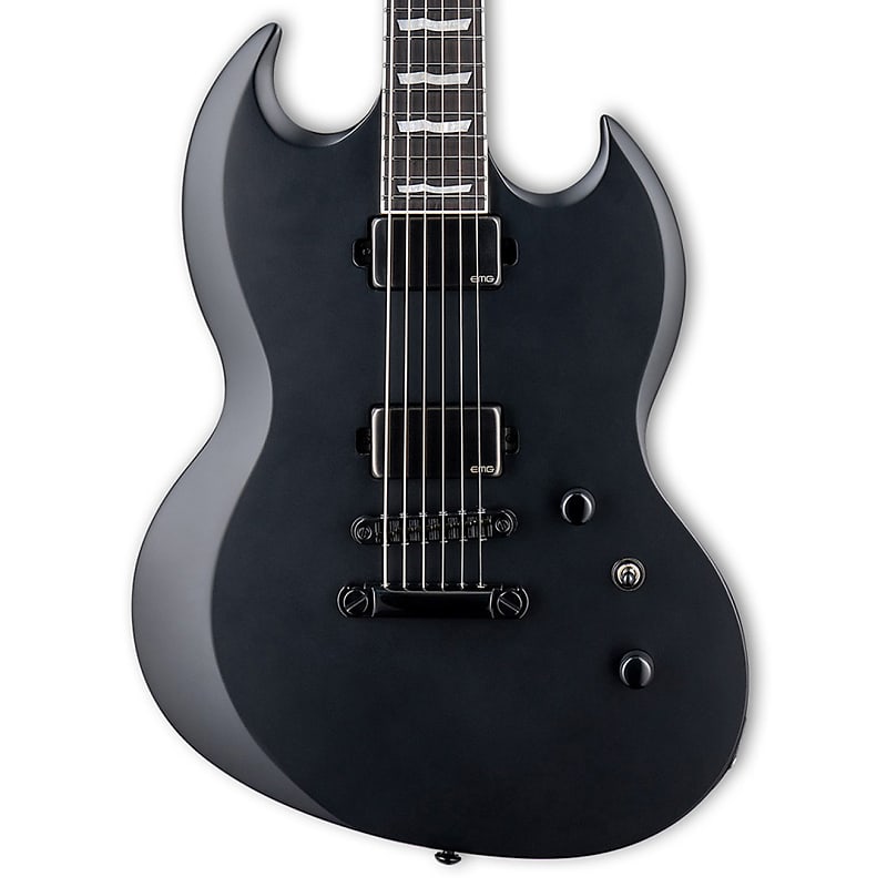 цена Электрогитара ESP LTD Viper-1000 Baritone Guitar w/ EMG Pickups and Macassar Ebony Fretboard - Black Satin