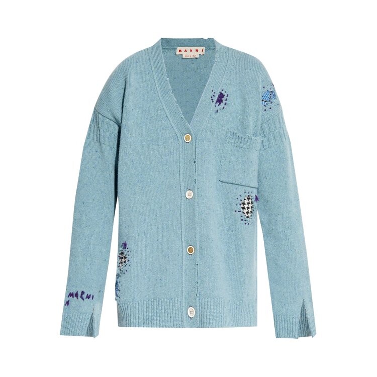 

Кардиган Marni Distressed Wool Cardigan, цвет Smoke Blue