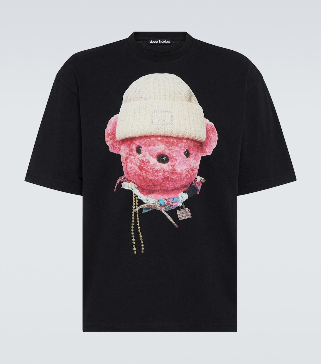 

Футболка из хлопкового джерси с принтом Acne Studios, черный