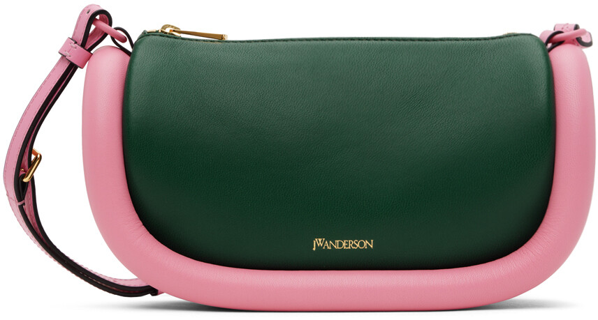 

Зелено-розовая кожаная сумка через плечо Bumper-12 Jw Anderson