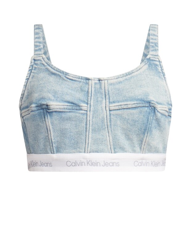 

Укороченный топ Calvin Klein, светло-синий