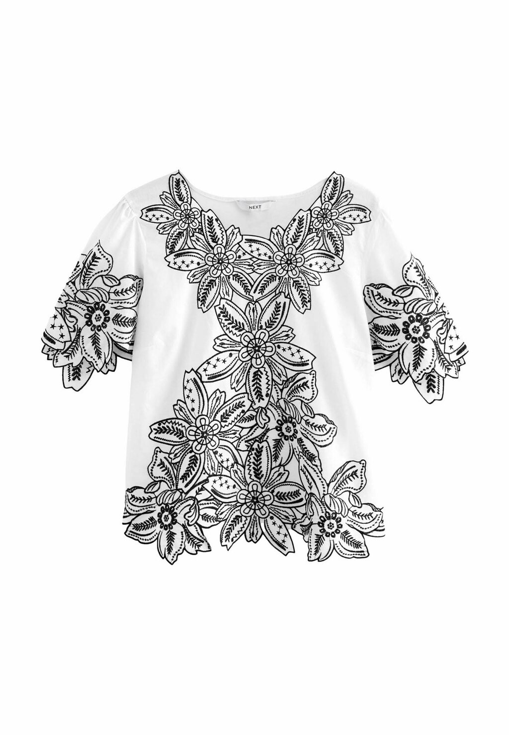 

Блузка Short Sleeve Embroidered Regular Fit Next, белый