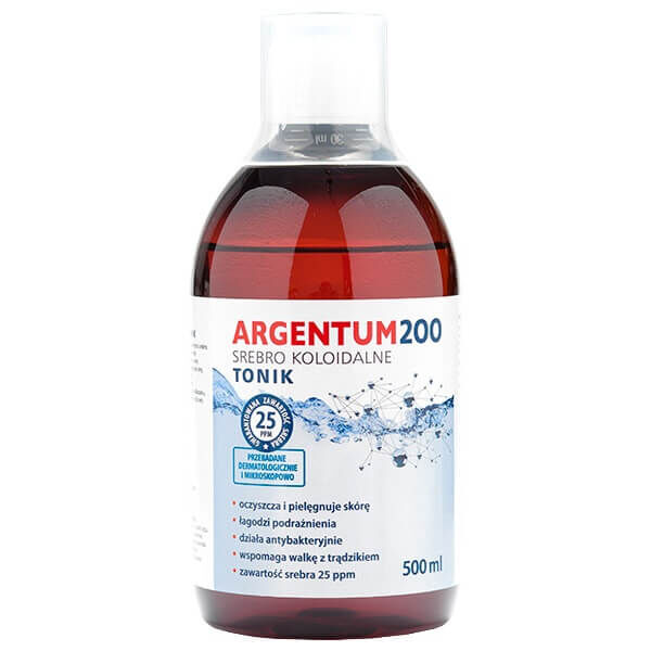 

Тоник для лица 25 мг коллоидного серебра Aura Herbals Argentum 200, 500 мл