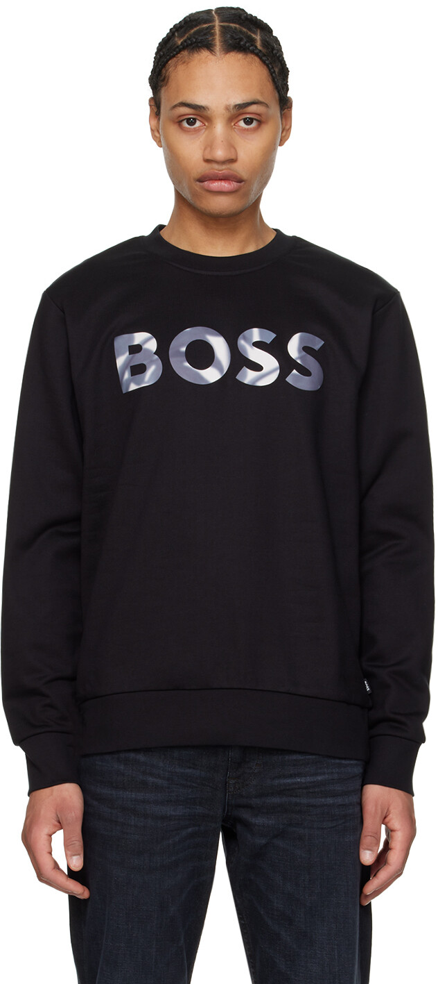 

Черный свитшот с логотипом Boss
