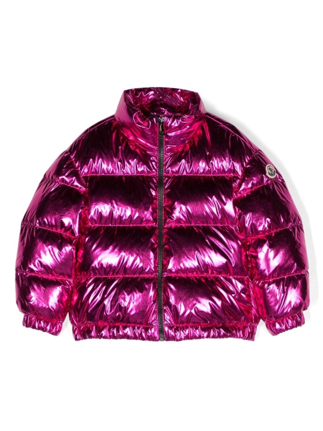

Moncler Enfant пуховик Meuse с эффектом металлик, розовый