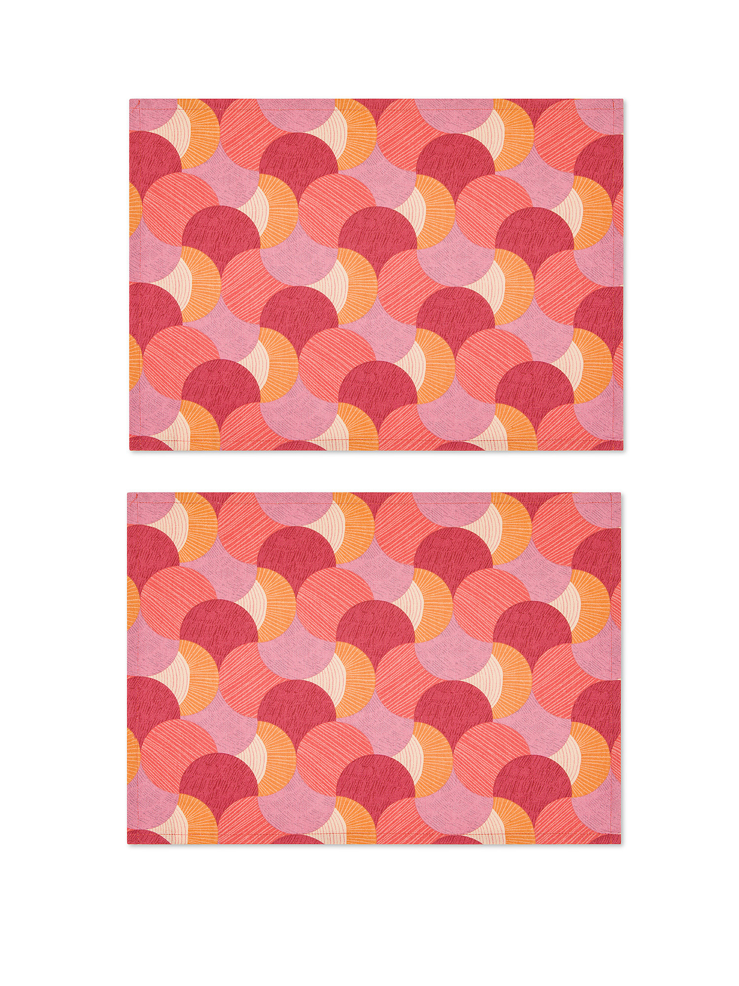 Набор из 2 хлопковых салфеток с геометрическим принтом. Coincasa, темно-розовый