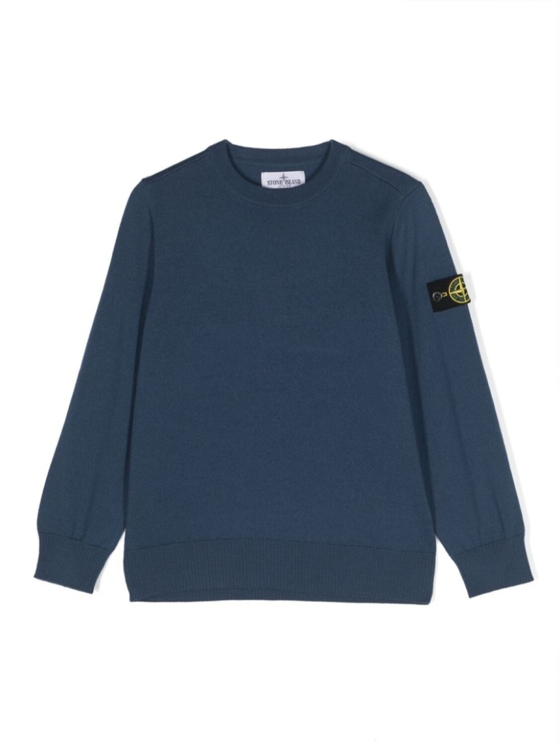 

Stone Island Junior джемпер из вирджинской шерсти с нашивкой Compass, синий