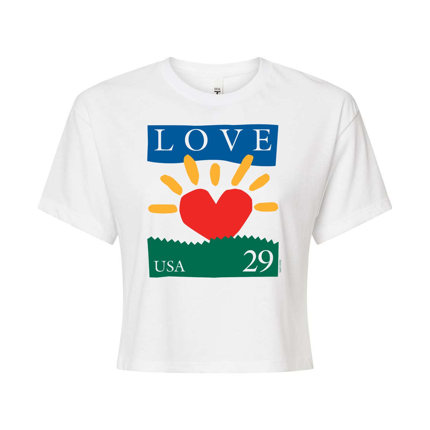 Укороченная футболка USPS Heart Love 29 для юниоров Licensed Character, белый укороченная худи usps love heart stamp для юниоров licensed character
