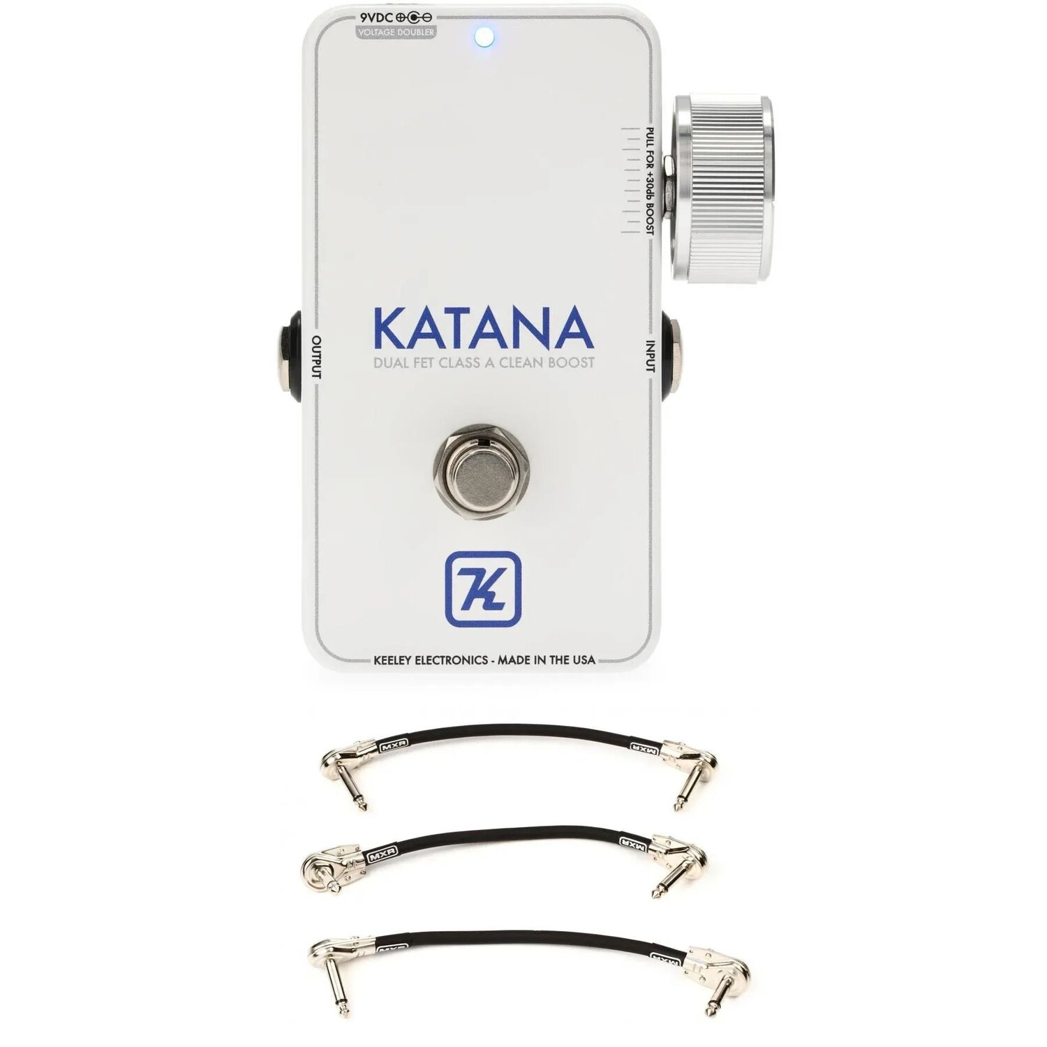 

Педаль Keeley Katana Clean Boost с 3 соединительными кабелями — белый цвет