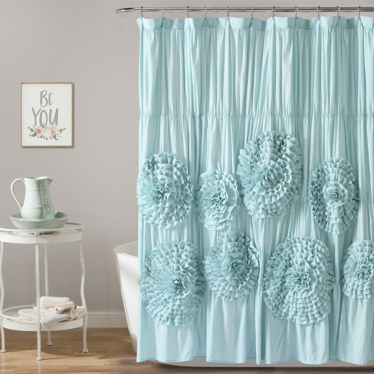 

Серена Занавеска для душа Lush Decor, цвет Spa Blue