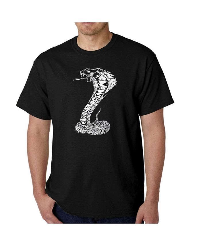 Мужская футболка с рисунком Word Art — Виды змей LA Pop Art, черный бесплатная доставка змей пекинской оперы обычные змей летающие змей парашютные змей лучший змей фабрика koi