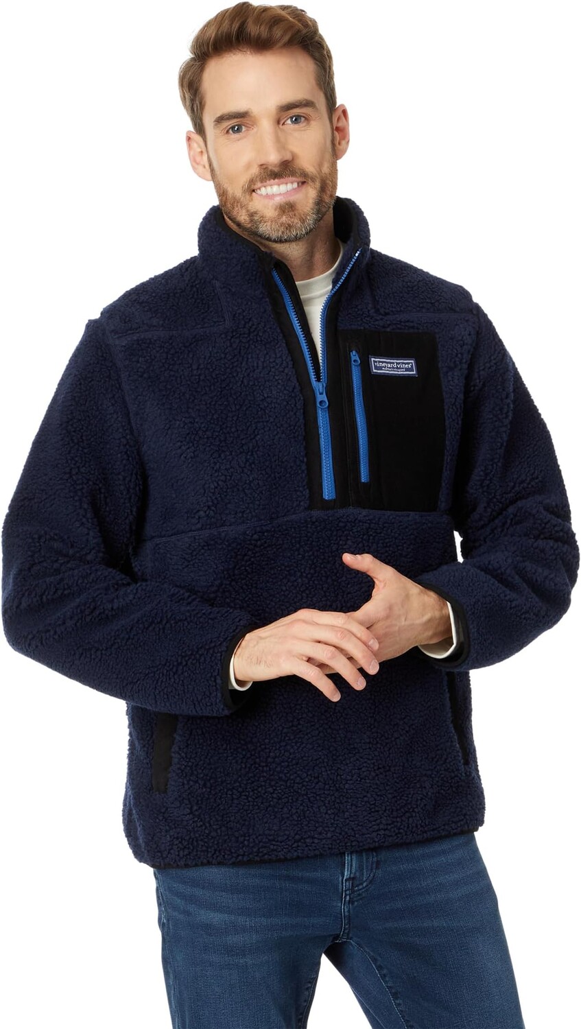 

Толстовка Vineyard Vines Sherpa Supershep 1/4 Zip, цвет Nautical Navy