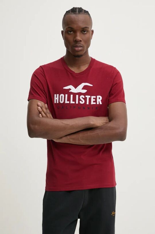 

Хлопковая футболка Hollister Co., бордовый