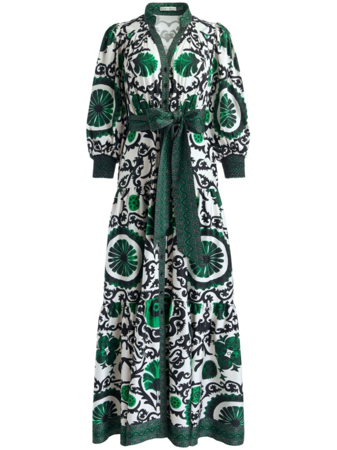 

alice + olivia ярусное платье макси Cora, белый