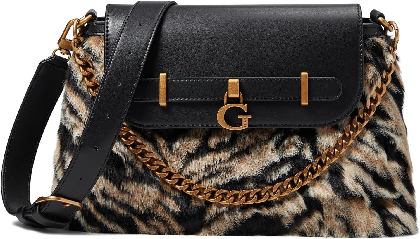 Сумка Bergen Crossbody Flap GUESS, цвет Tiger retro flap shoulder crossbody