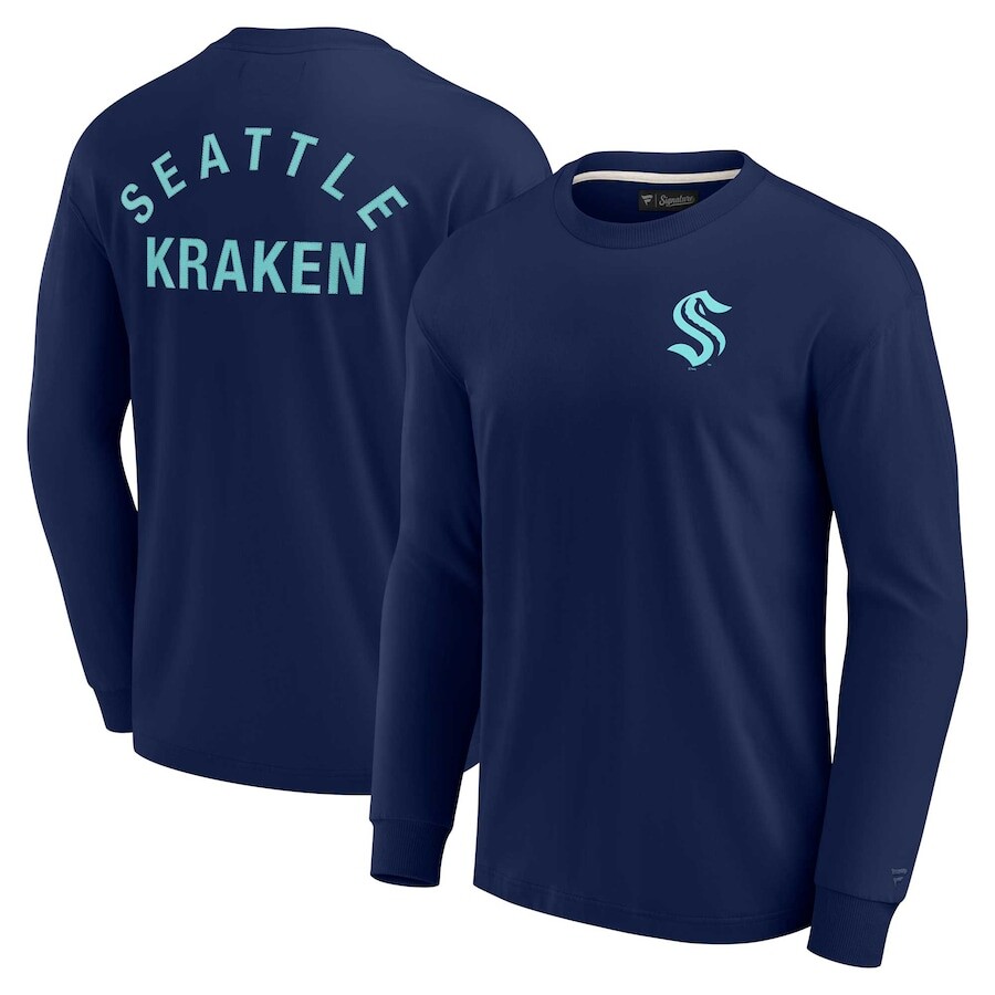 

Футболка с длинным рукавом Fanatics Signature Seattle Kraken, синий