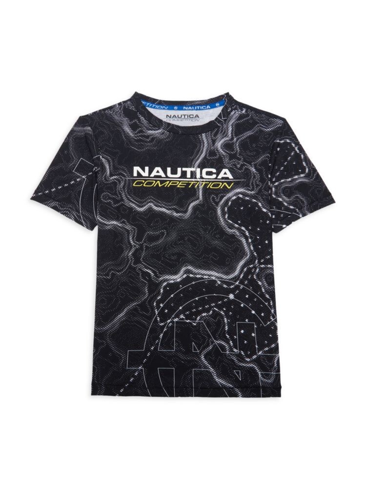 

Футболка с короткими рукавами и принтом для мальчиков Nautica, черный