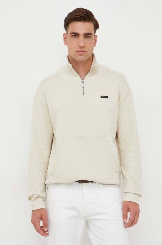 

Хлопковая толстовка Calvin Klein, бежевый