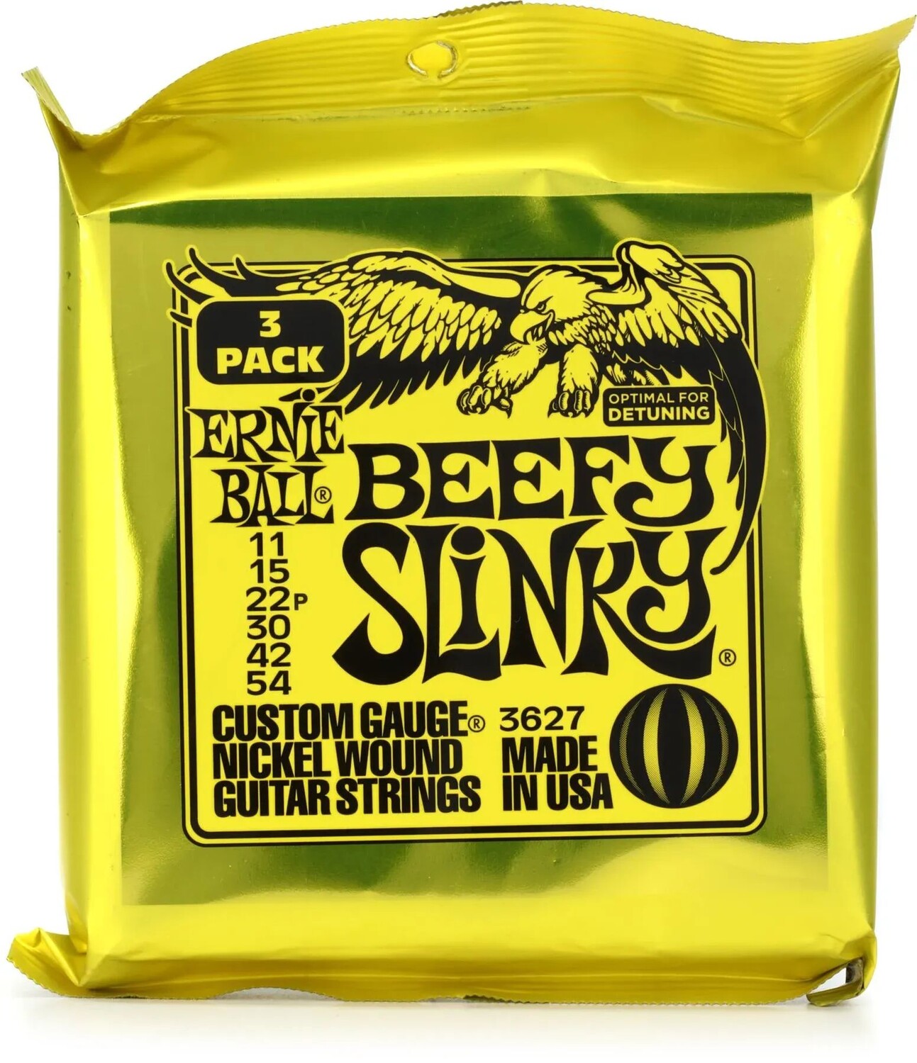 

Струны для электрогитары Ernie Ball 3627 Beefy Slinky с никелевой обмоткой — .011-.054 Factory (3 шт.)