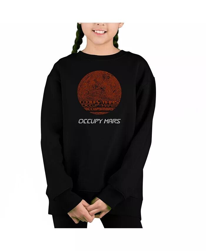 

Occupy Mars — толстовка с круглым вырезом с надписью Big Girl's Word Art La Pop Art, синий
