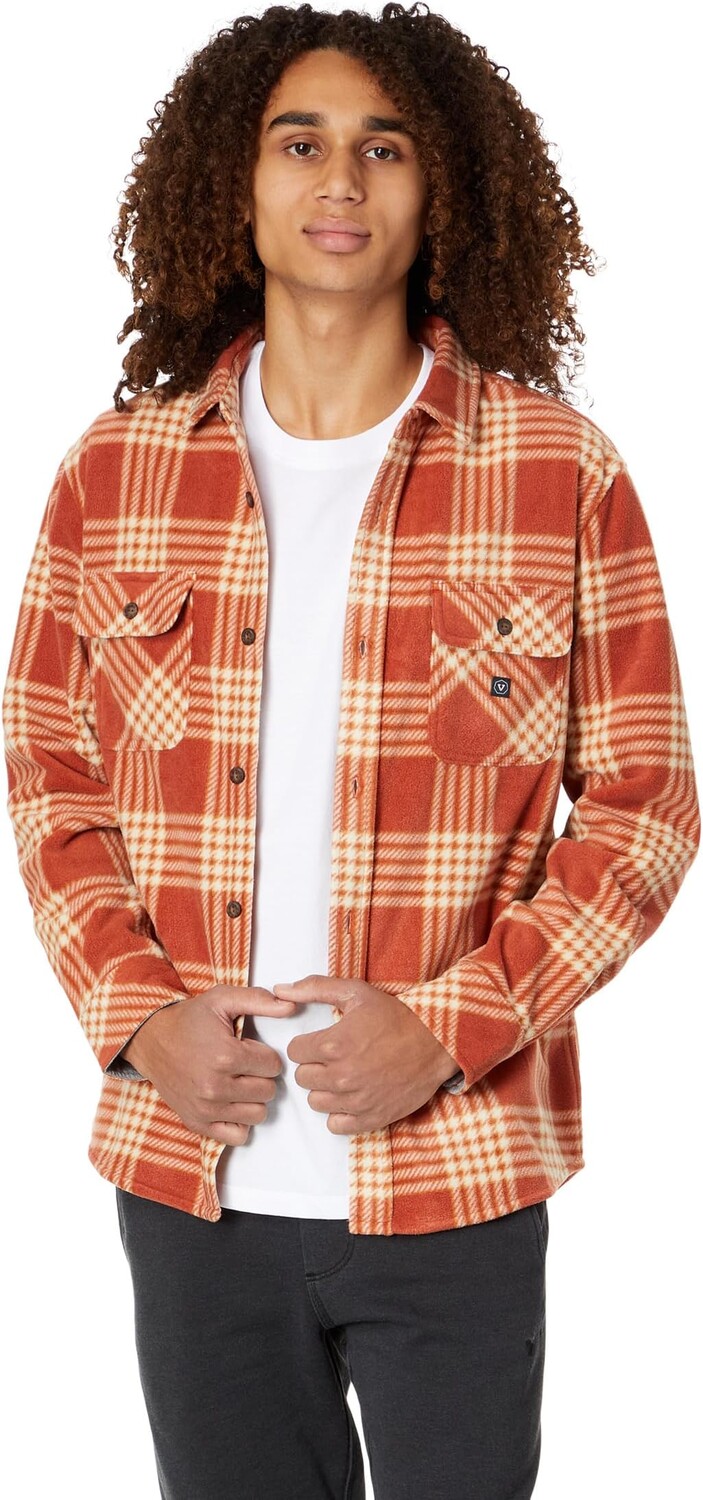 

Лонгслив VISSLA Eco-Zy Long Sleeve Polar Flannel, цвет Barn Red