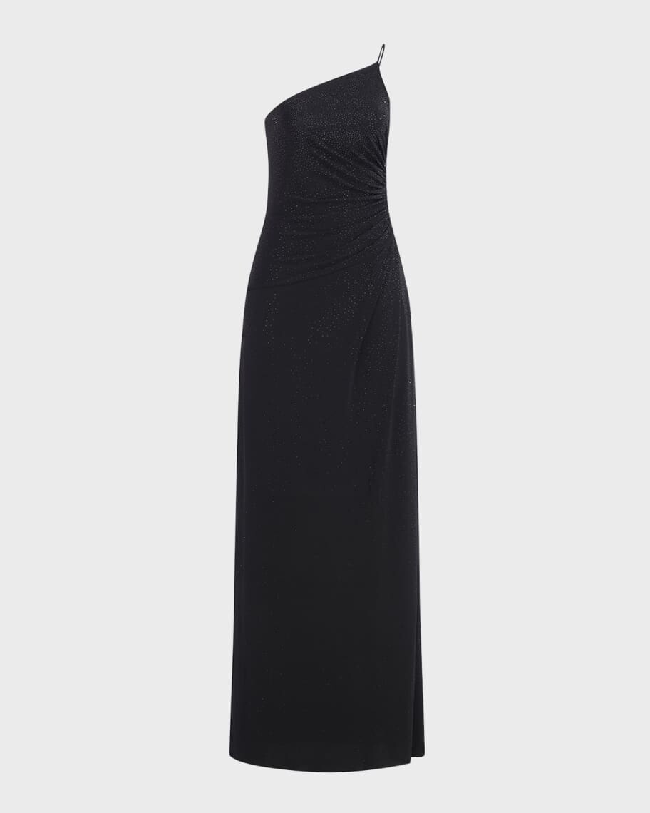 

Трикотажное платье Giselle на одно плечо со стразами Halston