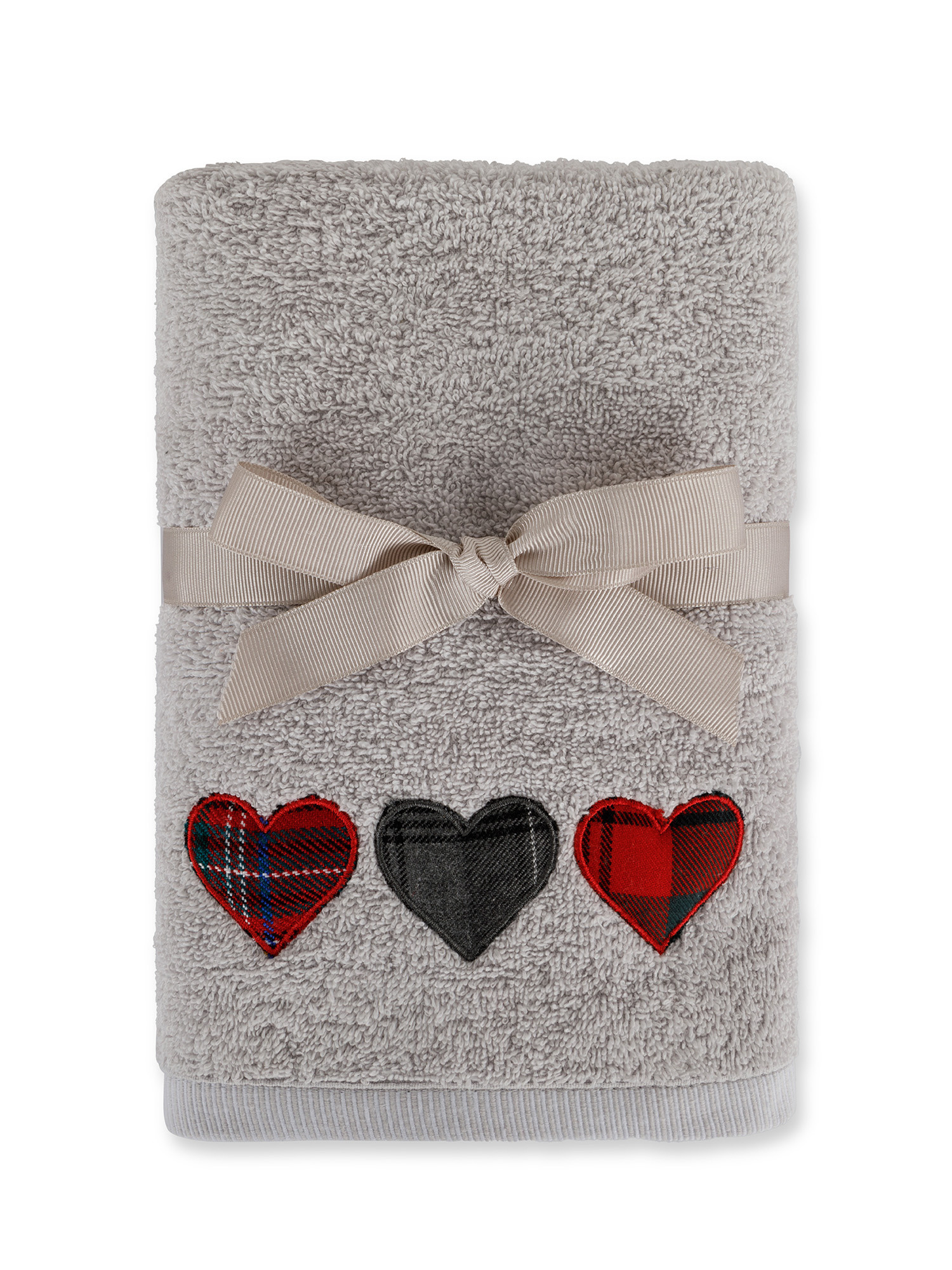 Комплект из 2-х полотенец с вышивкой в ​​виде сердца., серый комплект украшений в виде сердца
