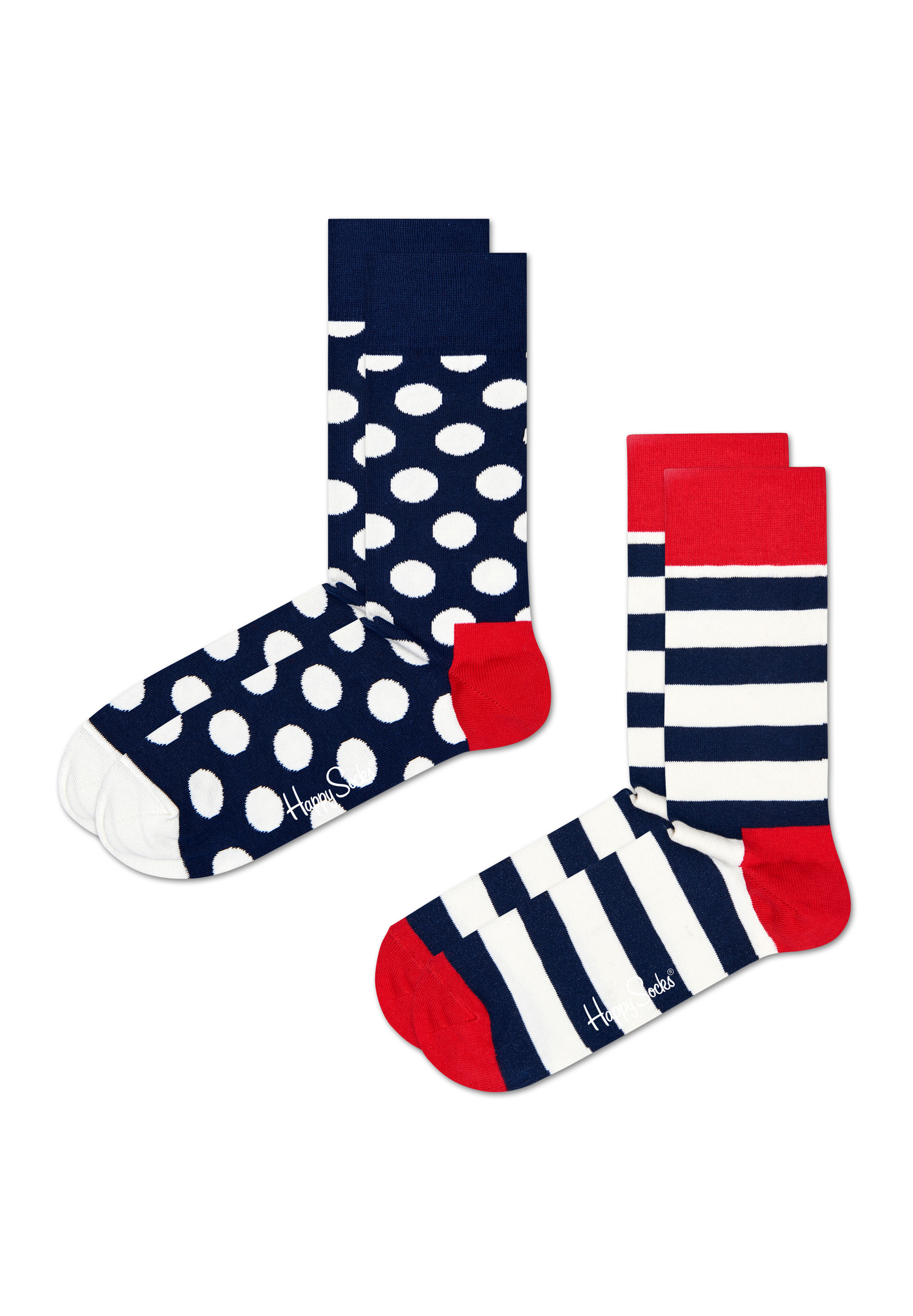 цена Носки Happy Socks 2 Pack Classic Big Dot Socks, цвет dark blue, white, red