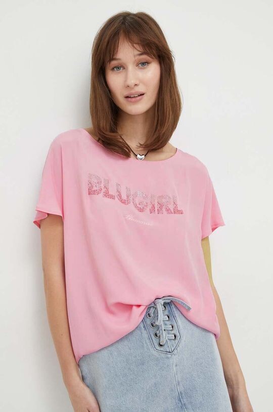 

Блузка с оттенком шелка Blugirl Blumarine, розовый