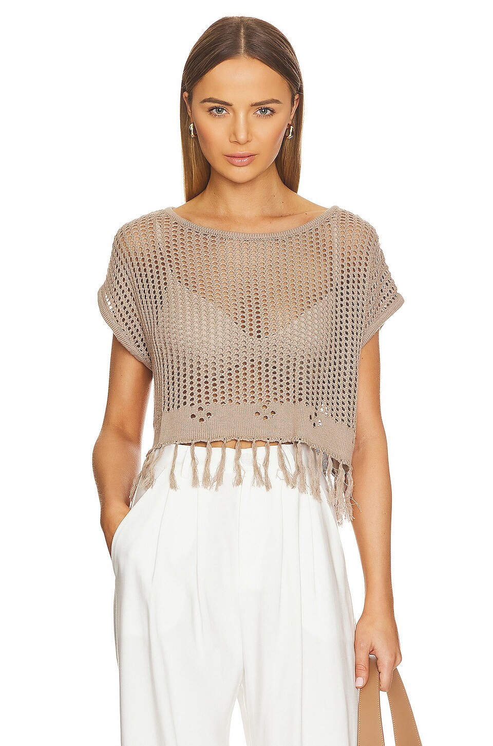 

Топ Bobi BLACK Crochet, цвет Taupe