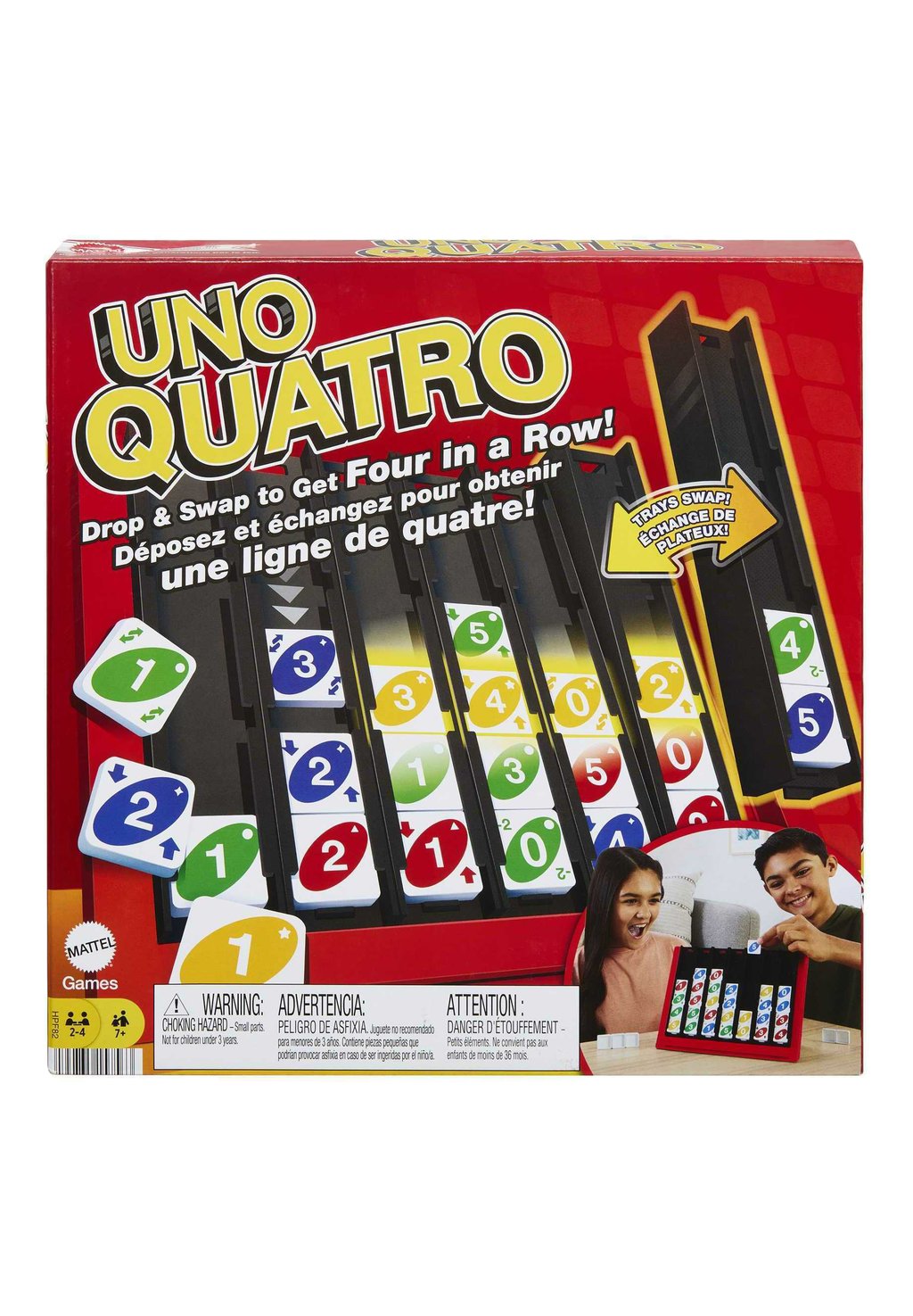 Настольная игра UNO QUATRO Mattel Games, цвет multicolor
