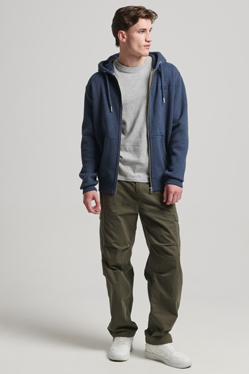 

Толстовка на молнии и вышитым логотипом Vintage Superdry, синий