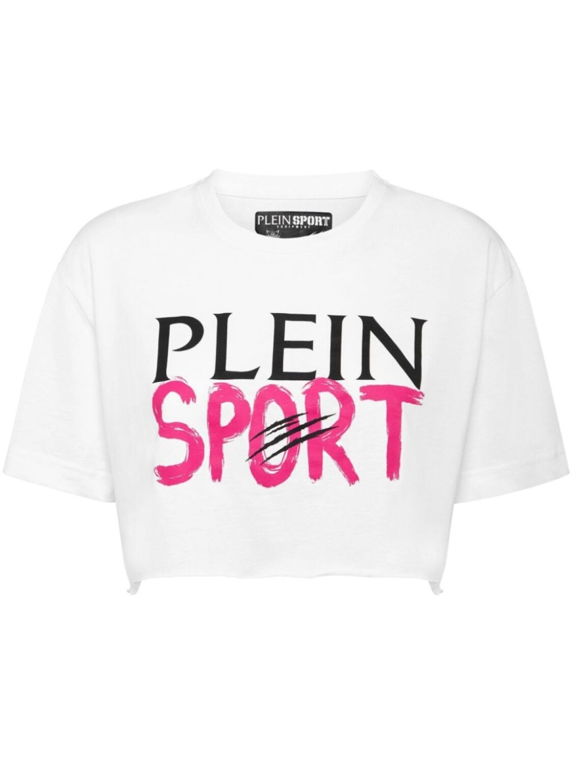 

Plein Sport укороченная футболка с логотипом, белый