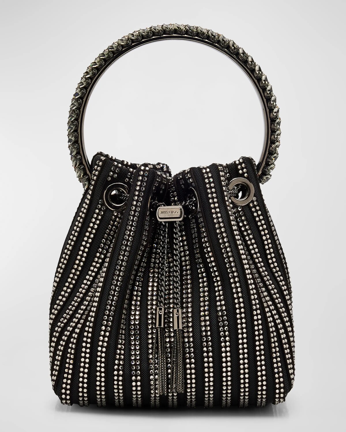 

Сумка-ведро Bon Bon с украшением Jimmy Choo, цвет Black Smoke